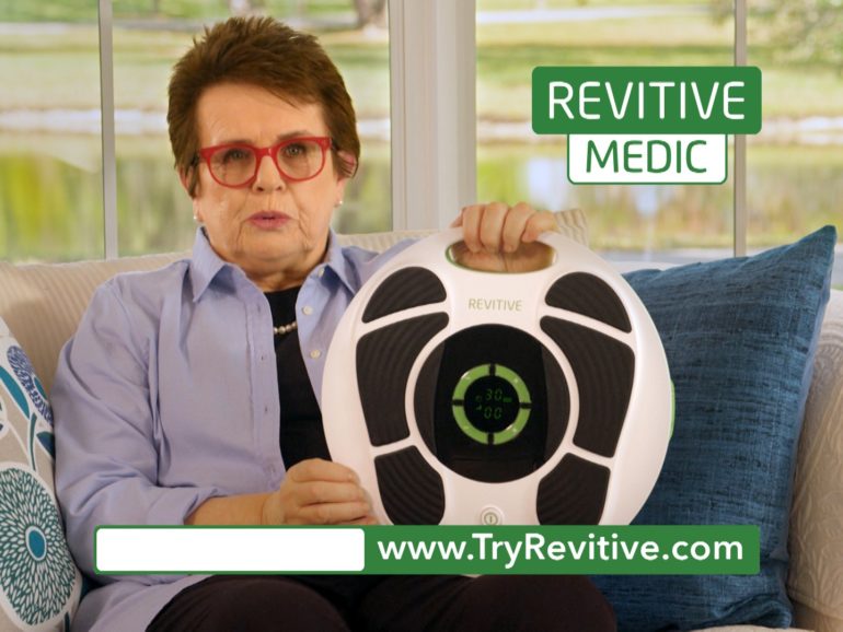 REVITIVE Medic DRTV Shoot with tennis legend Billie Jean King